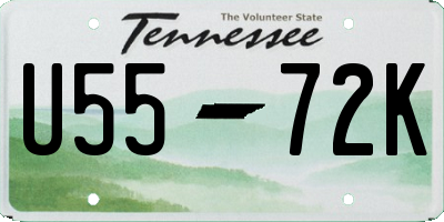 TN license plate U5572K