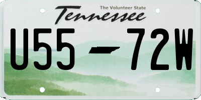 TN license plate U5572W