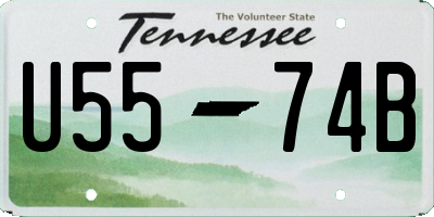 TN license plate U5574B