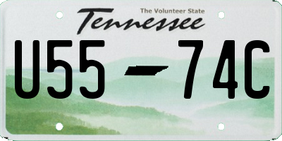TN license plate U5574C