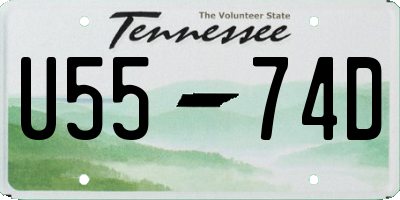 TN license plate U5574D
