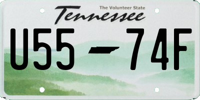 TN license plate U5574F