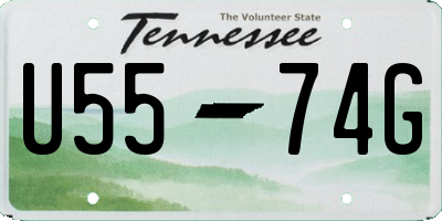 TN license plate U5574G