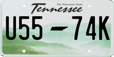 TN license plate U5574K