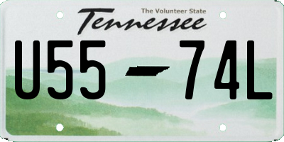 TN license plate U5574L