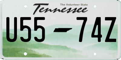 TN license plate U5574Z