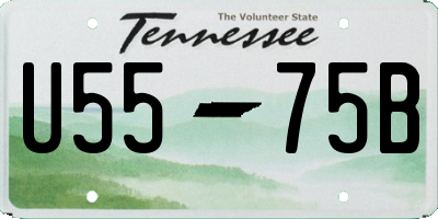 TN license plate U5575B