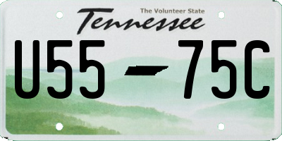 TN license plate U5575C