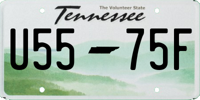TN license plate U5575F