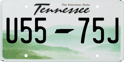TN license plate U5575J