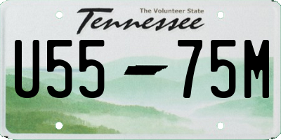 TN license plate U5575M