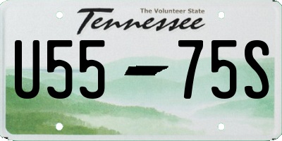 TN license plate U5575S