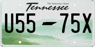 TN license plate U5575X