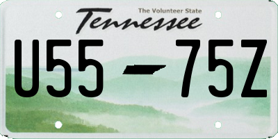 TN license plate U5575Z