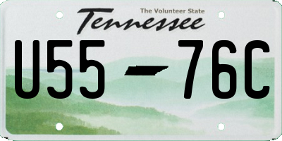 TN license plate U5576C