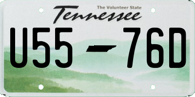 TN license plate U5576D