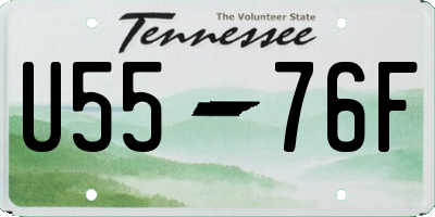 TN license plate U5576F