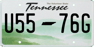 TN license plate U5576G