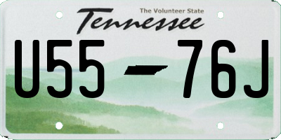 TN license plate U5576J