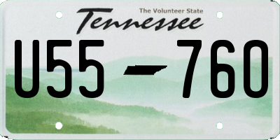 TN license plate U5576O