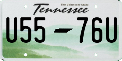 TN license plate U5576U