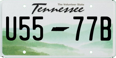 TN license plate U5577B