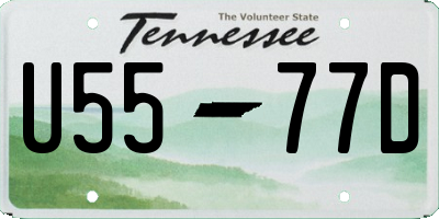 TN license plate U5577D