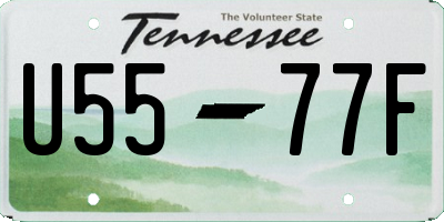 TN license plate U5577F
