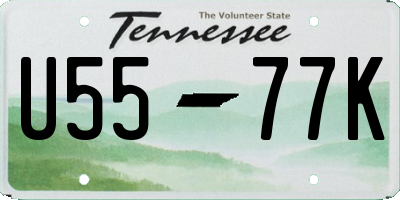 TN license plate U5577K