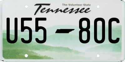 TN license plate U5580C
