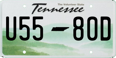 TN license plate U5580D