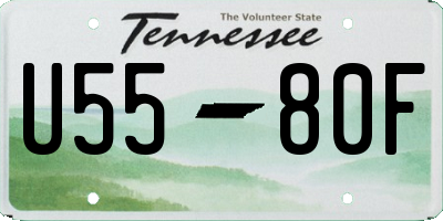 TN license plate U5580F