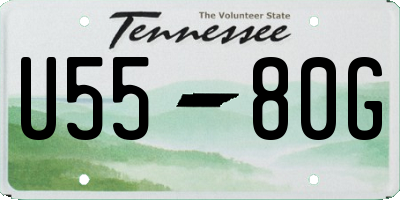 TN license plate U5580G
