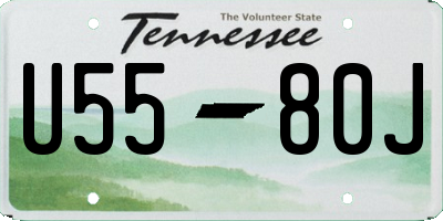 TN license plate U5580J