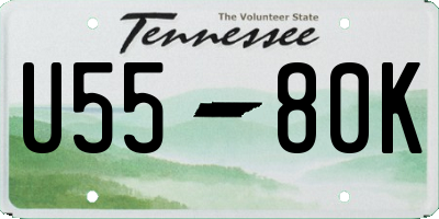 TN license plate U5580K