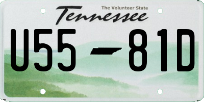 TN license plate U5581D