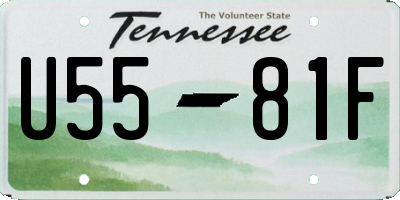 TN license plate U5581F