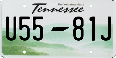 TN license plate U5581J