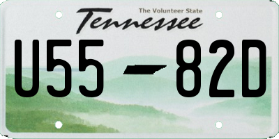 TN license plate U5582D
