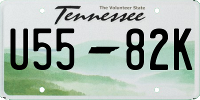 TN license plate U5582K