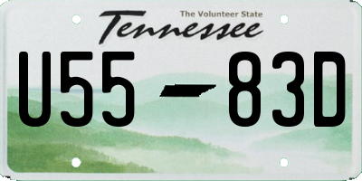 TN license plate U5583D