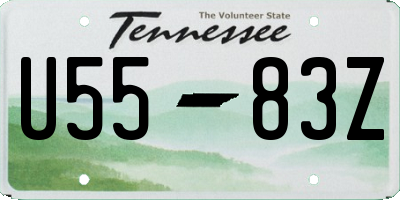 TN license plate U5583Z
