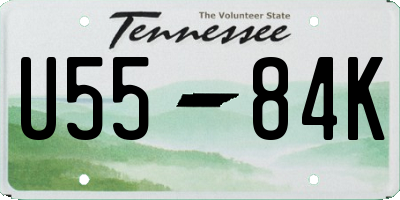 TN license plate U5584K
