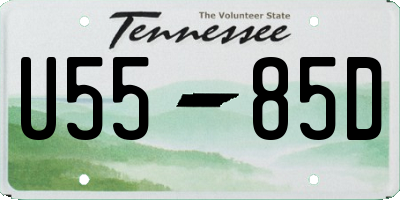 TN license plate U5585D