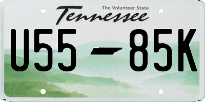 TN license plate U5585K