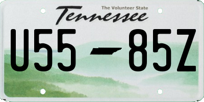 TN license plate U5585Z