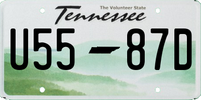 TN license plate U5587D