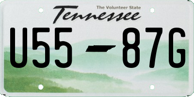 TN license plate U5587G