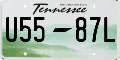 TN license plate U5587L