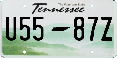 TN license plate U5587Z